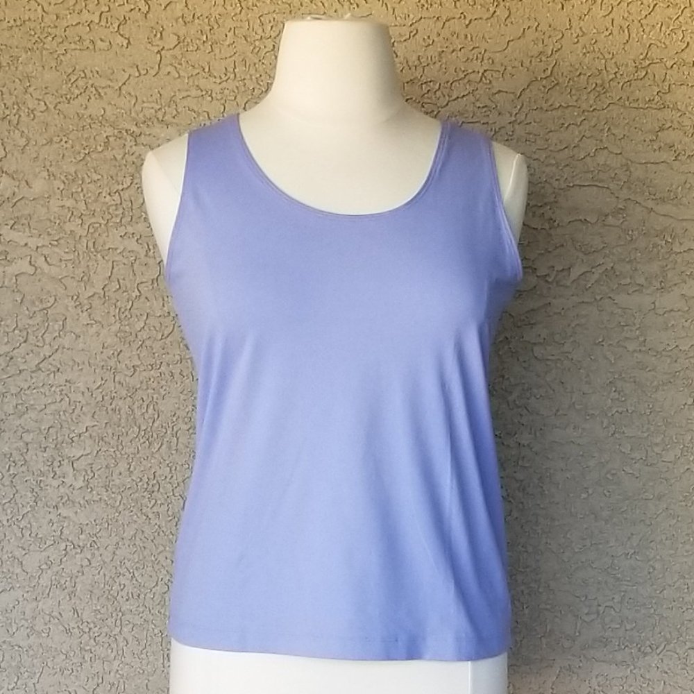 Chico's Women's Microfiber Scoop Neck & Scoop Back Tank Top Periwinkle Size 3